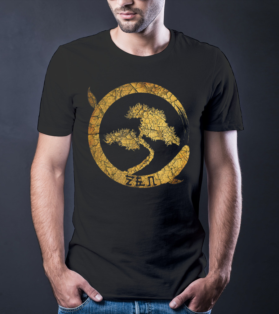 Zen Buddha Bonsai Peaceful Meditation Yoga Circle T-Shirt