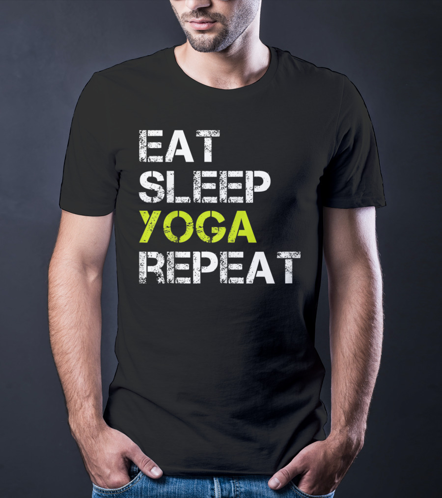 Eat Sleep Yoga Repeat Funny Yoga T-Shirt