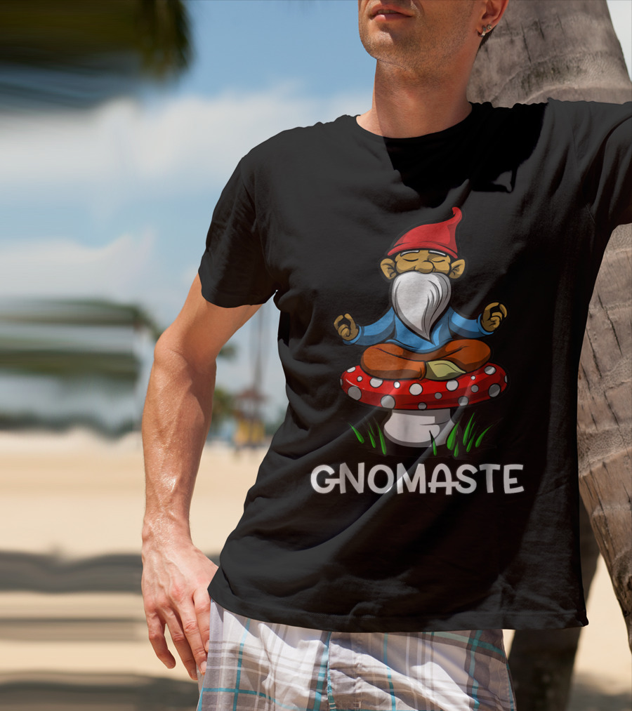 Gnome Buddha Zen Yoga Meditation Gnomaste Namaste T-Shirt