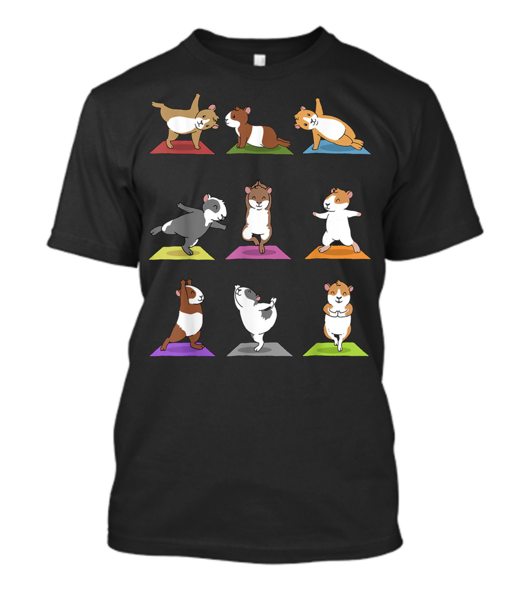 Guinea Pig Yoga Poses Cute Funny Cartoon Guinea Pigs T-Shirt