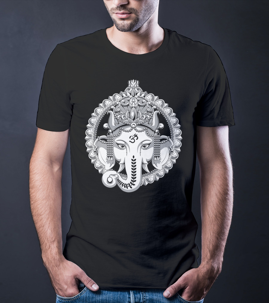 Ganesh Elephant Om Symbol Hindu Yoga Meditation T-Shirt