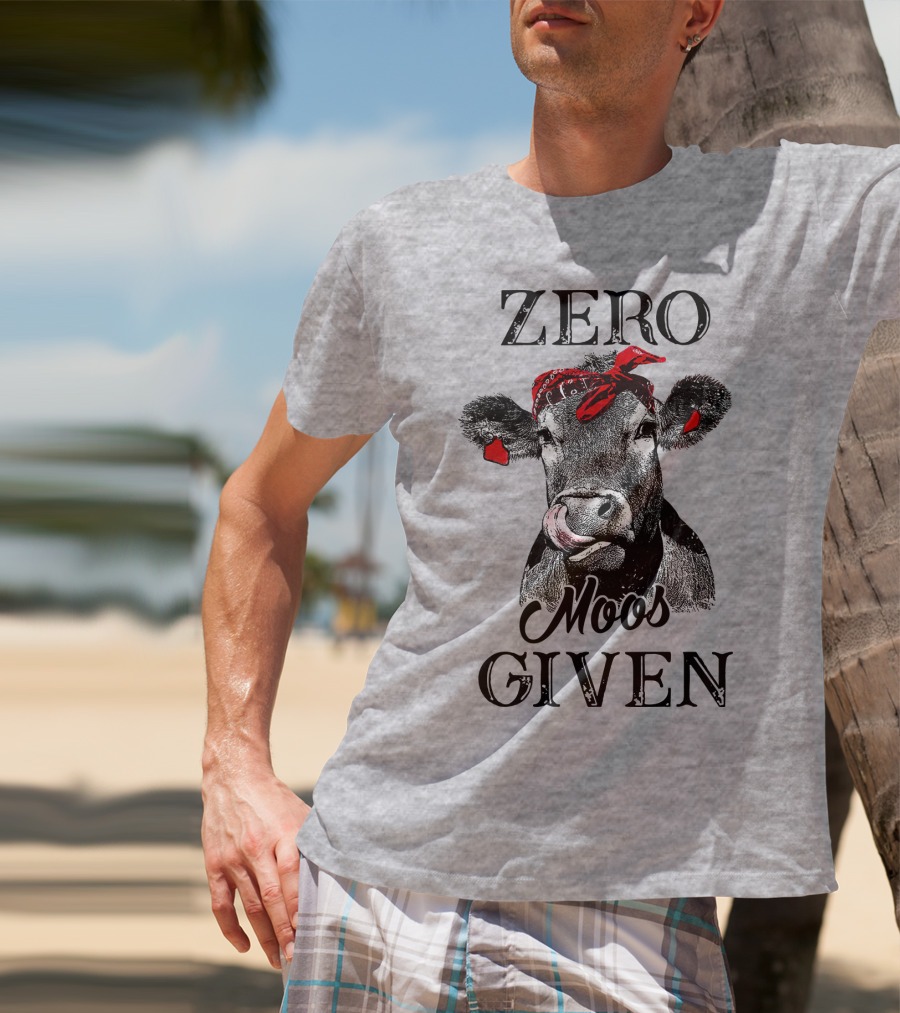 Zero Moos Given Cow Bandana Red Ear Tag T-Shirt