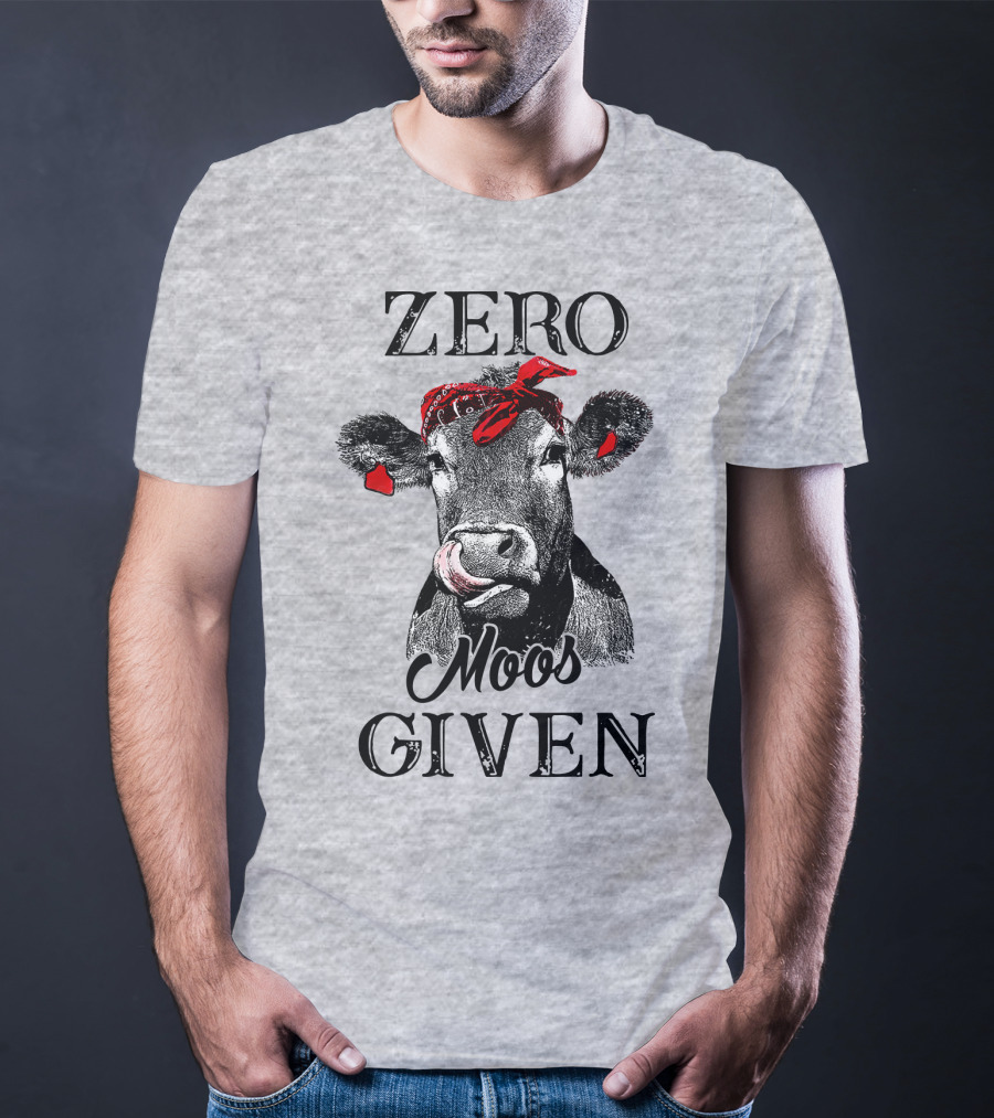 Zero Moos Given Cow Bandana Red Ear Tag T-Shirt