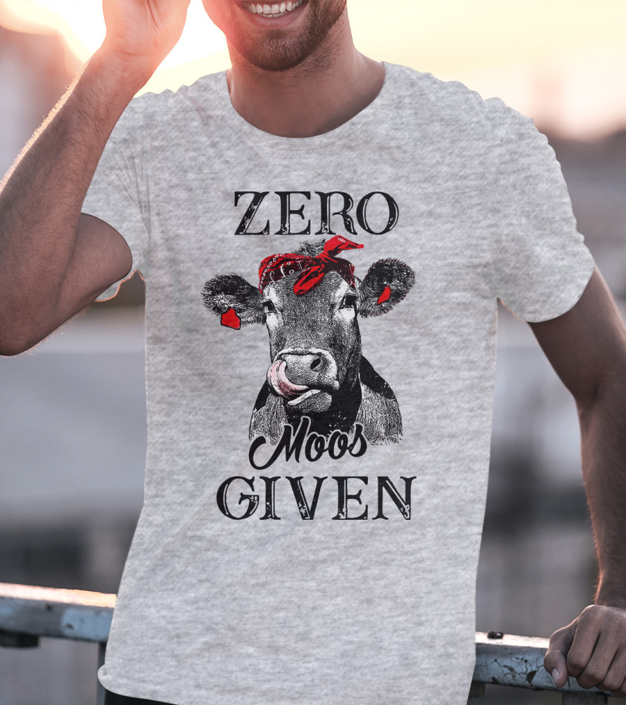 Zero Moos Given Cow Bandana Red Ear Tag T-Shirt