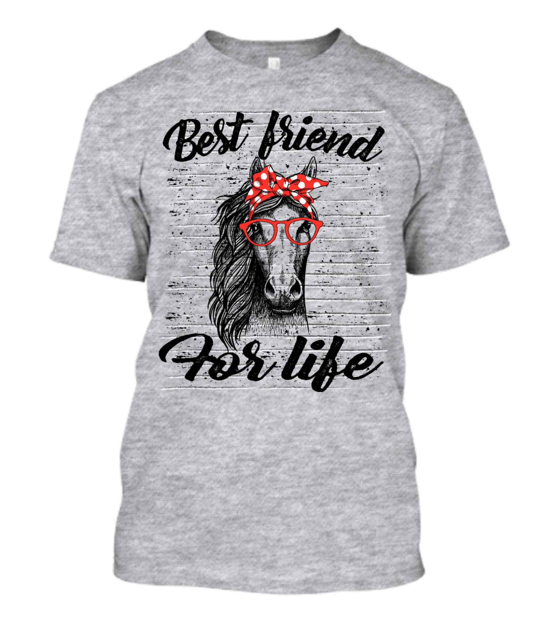 Best Friend For Life Horse With Red Polka Dot Bow And Glasses T-Shirt