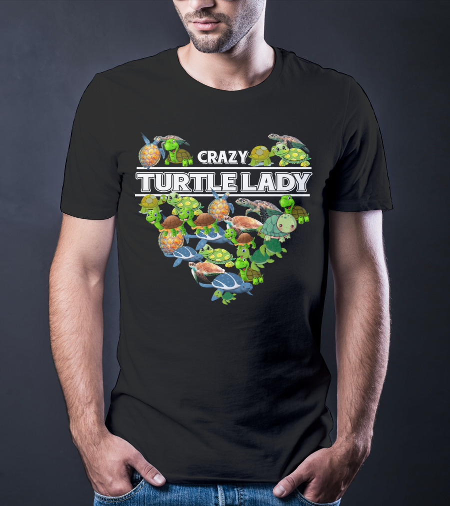 Crazy Turtle Lady Heartful Collection T-Shirt