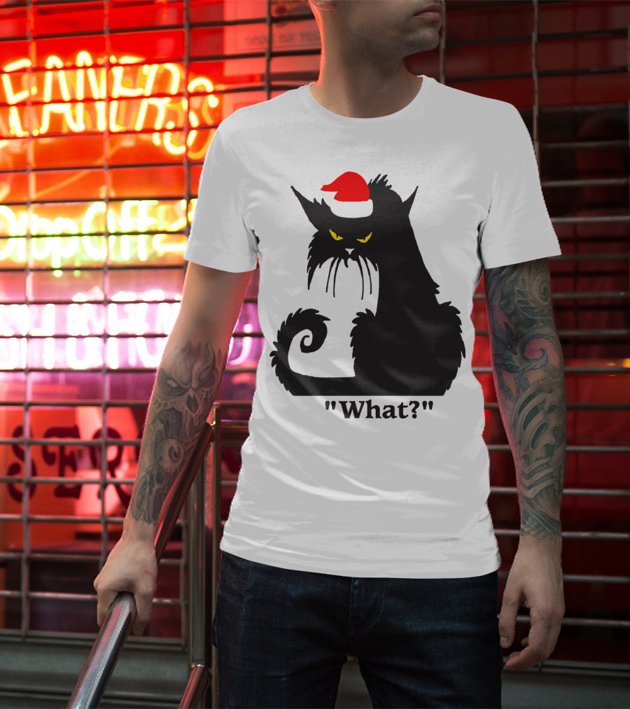 What Cat With Santa Hat T-Shirt