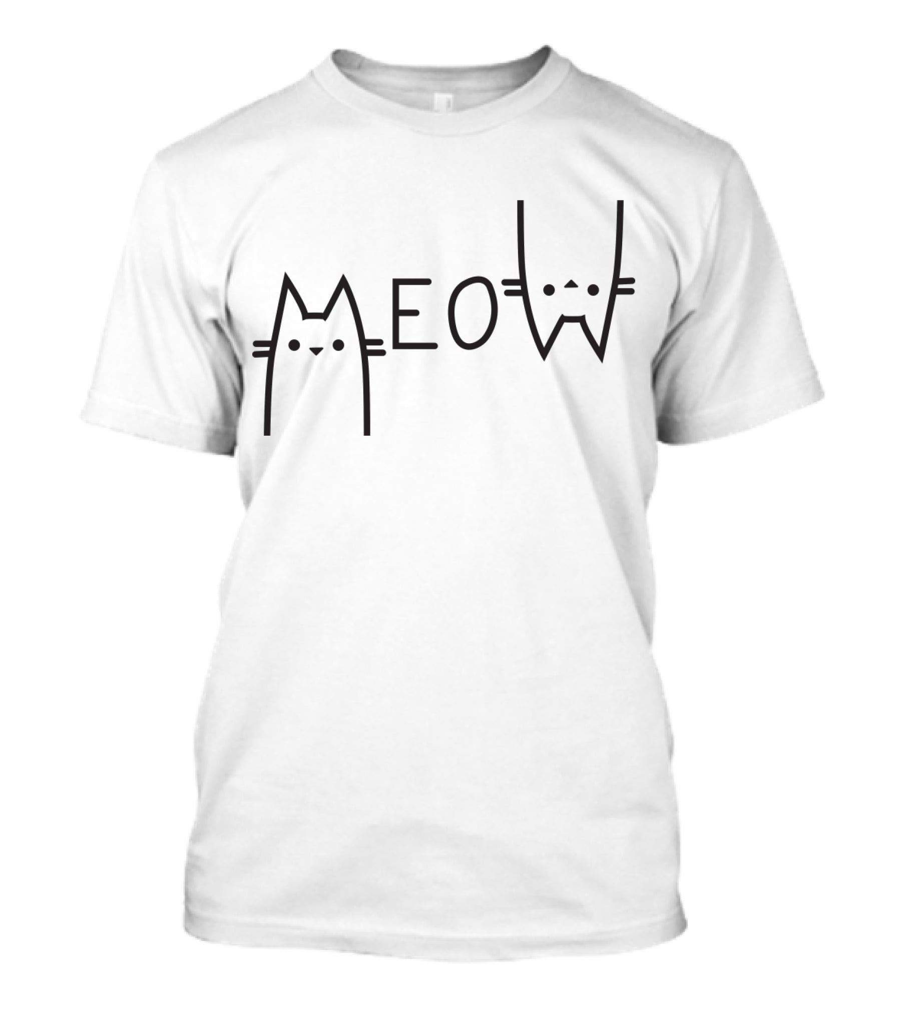 MEO Meow Cat Outline T-Shirt