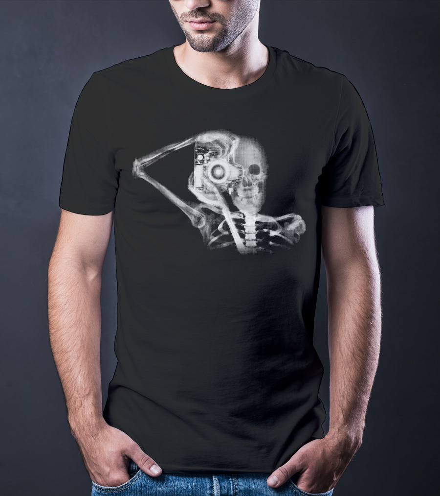 Photography X Ray Skeleton Holding Camera T-Shirt