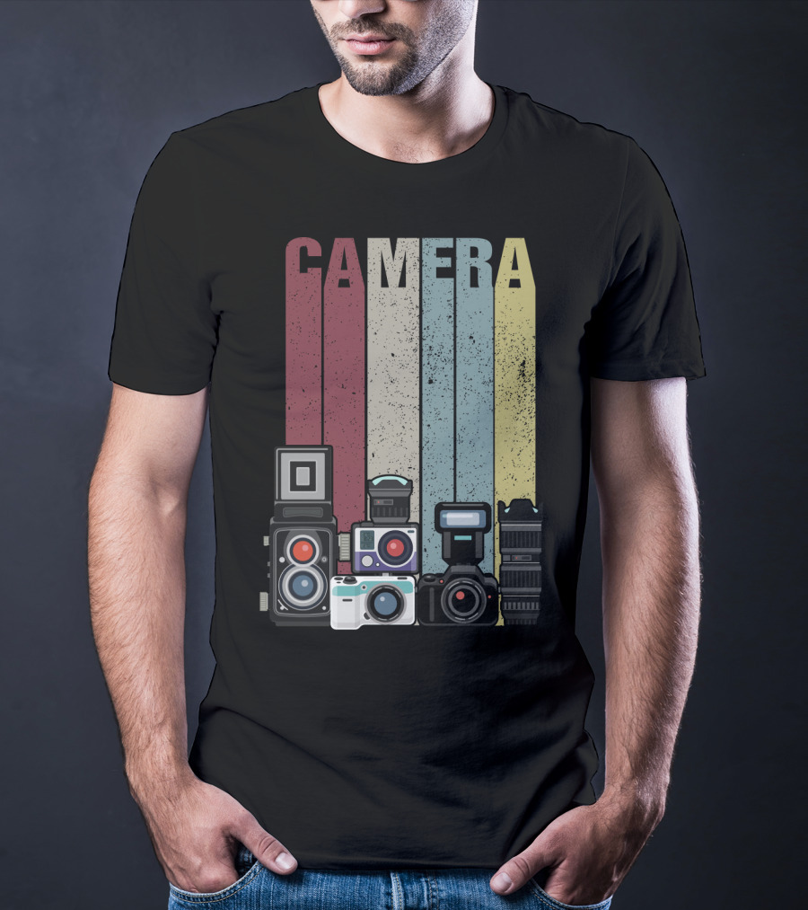Camera Vintage Photography Equipment Retro Style Valentine's Day Gift T-Shirt