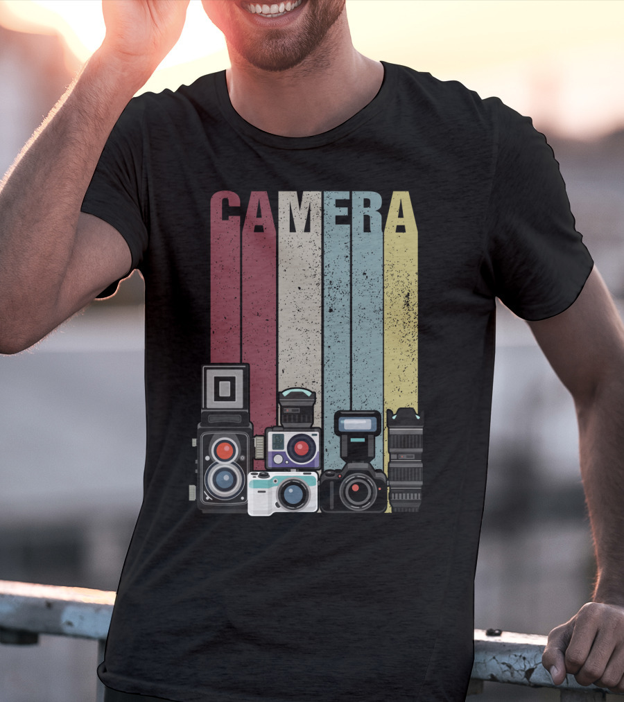 Camera Vintage Photography Equipment Retro Style Valentine's Day Gift T-Shirt