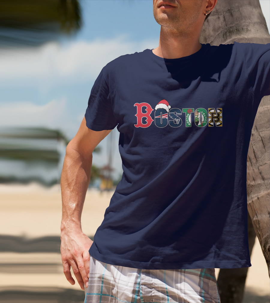 Boston Red Sox Patriots Celtics Bruins Christmas T-Shirt