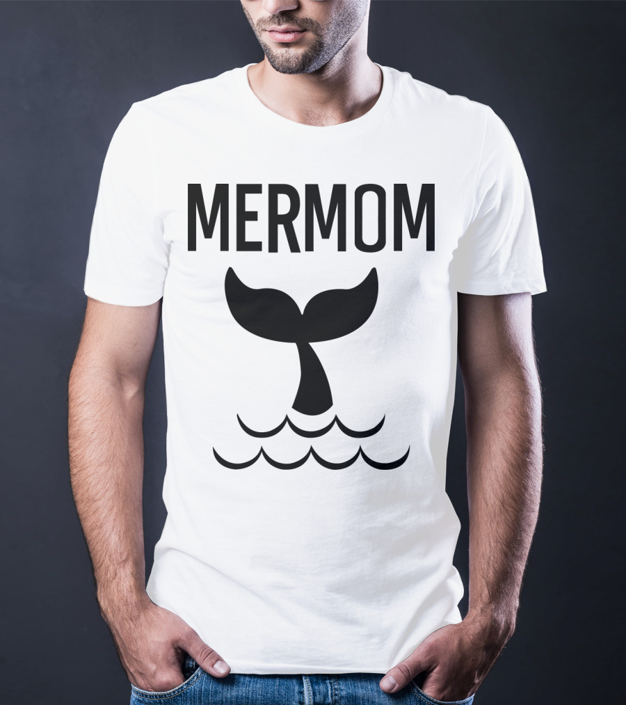 Mermom Whale Tail Ocean Waves T-Shirt