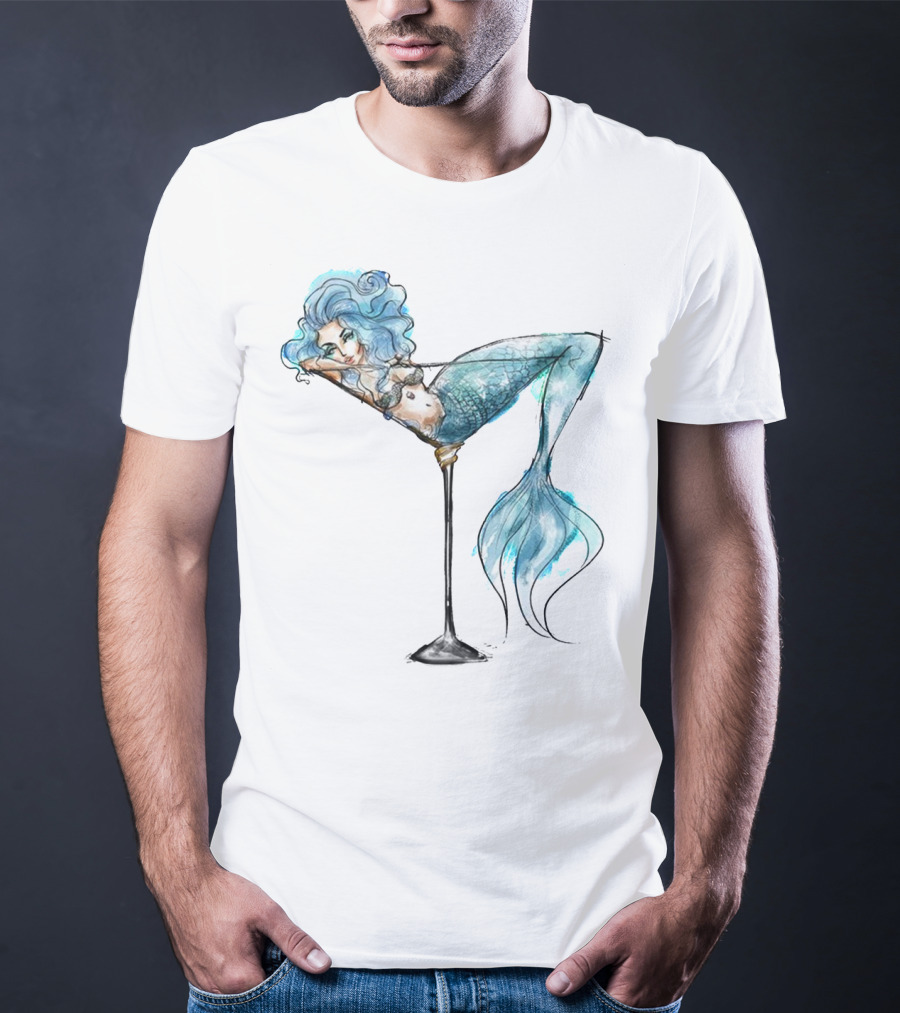 Mermaid Relaxing IN Cocktail Glass T-Shirt