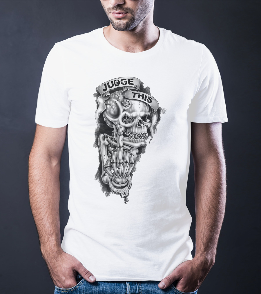 Skull Judge This Skeleton Middle Finger T-Shirt