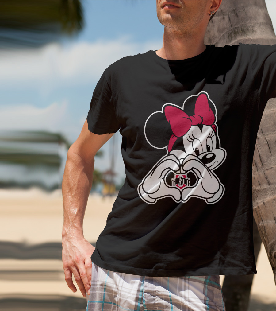 Ohio State Buckeyes Minnie Heart Hands T-Shirt