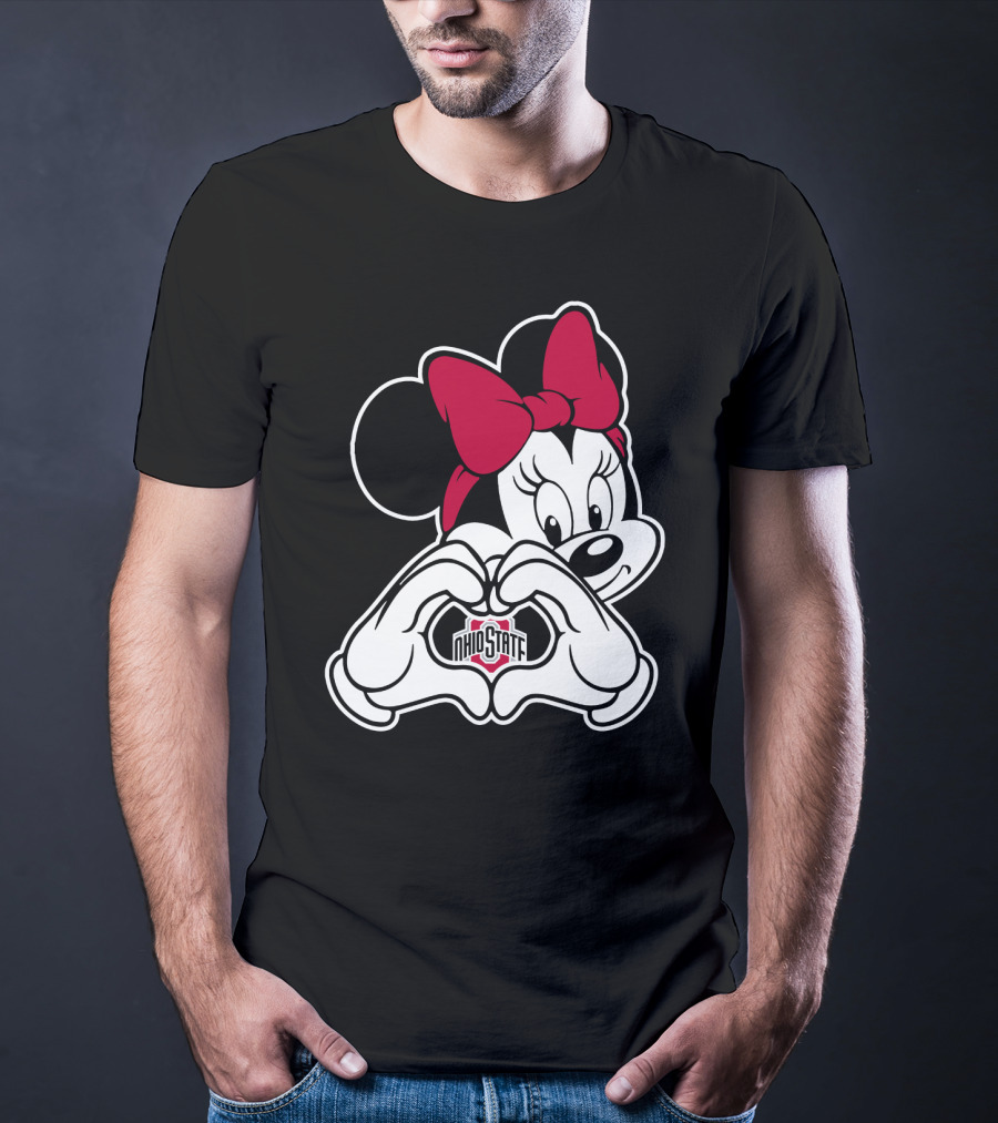 Ohio State Buckeyes Minnie Heart Hands T-Shirt