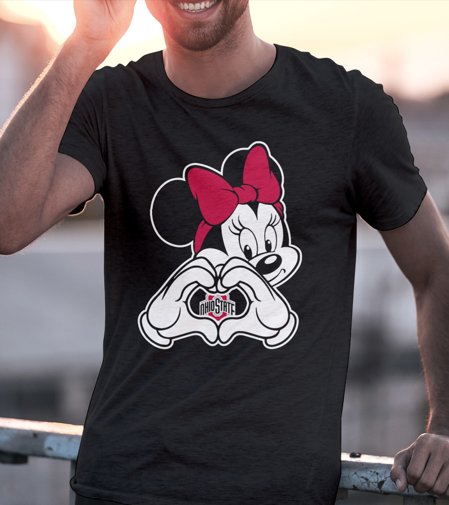 Ohio State Buckeyes Minnie Heart Hands T-Shirt
