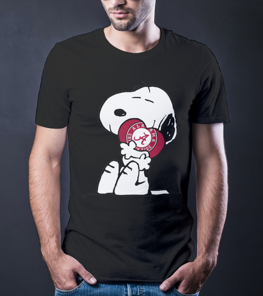 Alabama Crimson Tide Snoopy Hugging Heart T-Shirt