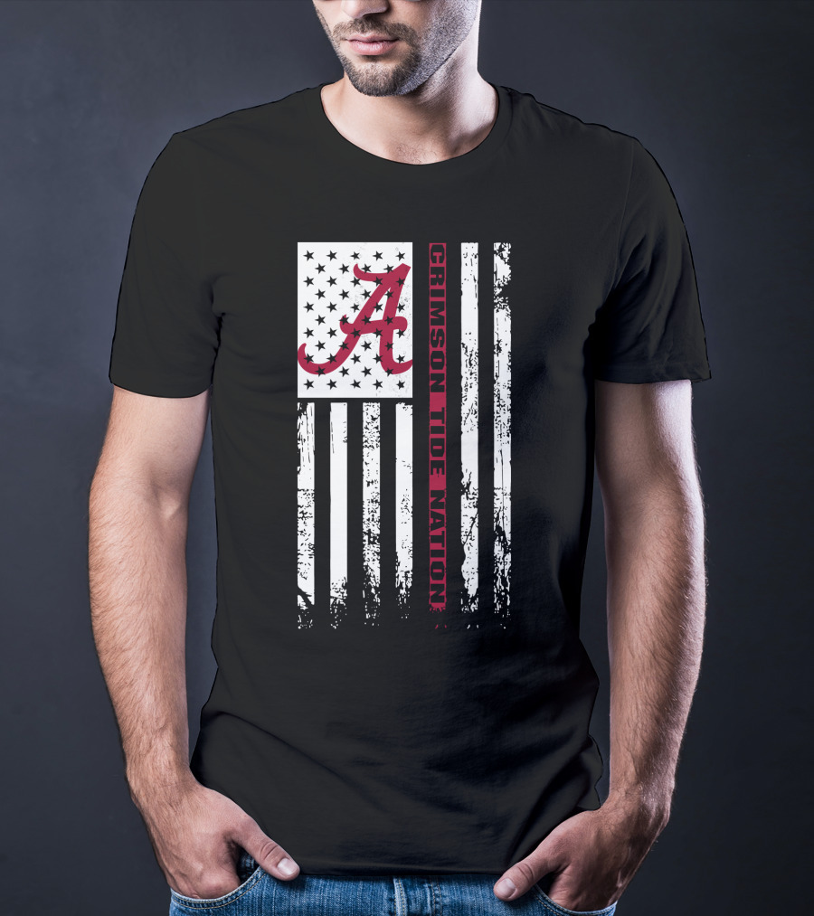 Alabama Crimson Tide Flag Crimson Tide Nation T-Shirt