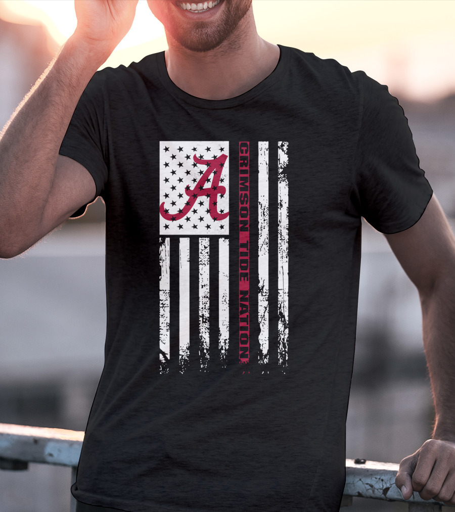 Alabama Crimson Tide Flag Crimson Tide Nation T-Shirt