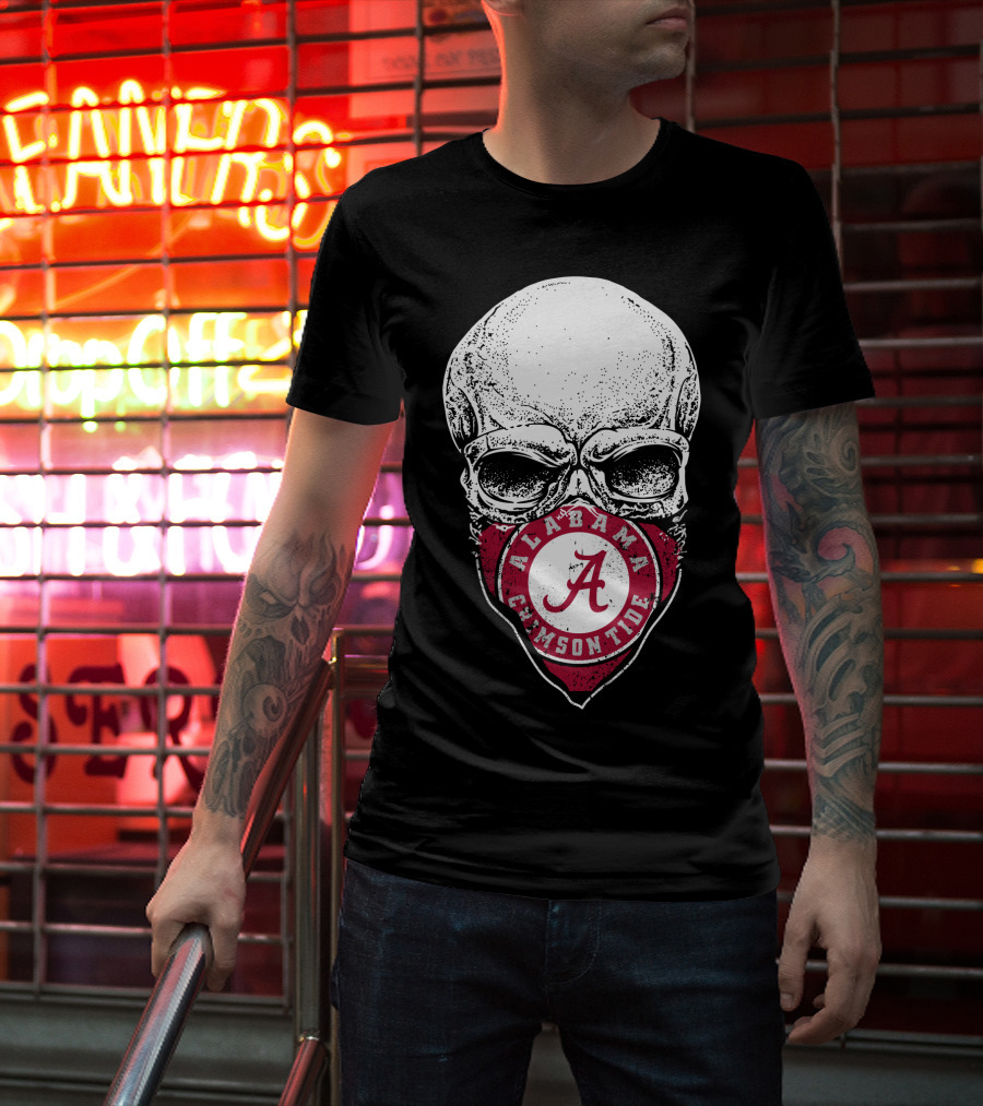 Alabama Crimson Tide Skull Bandana A T-Shirt