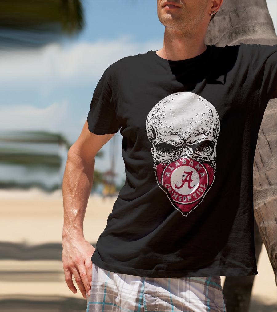 Alabama Crimson Tide Skull Bandana A T-Shirt