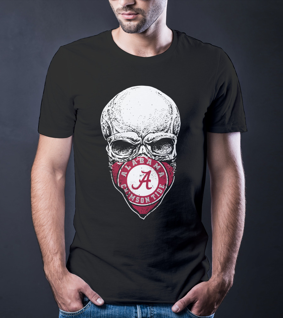 Alabama Crimson Tide Skull Bandana A T-Shirt