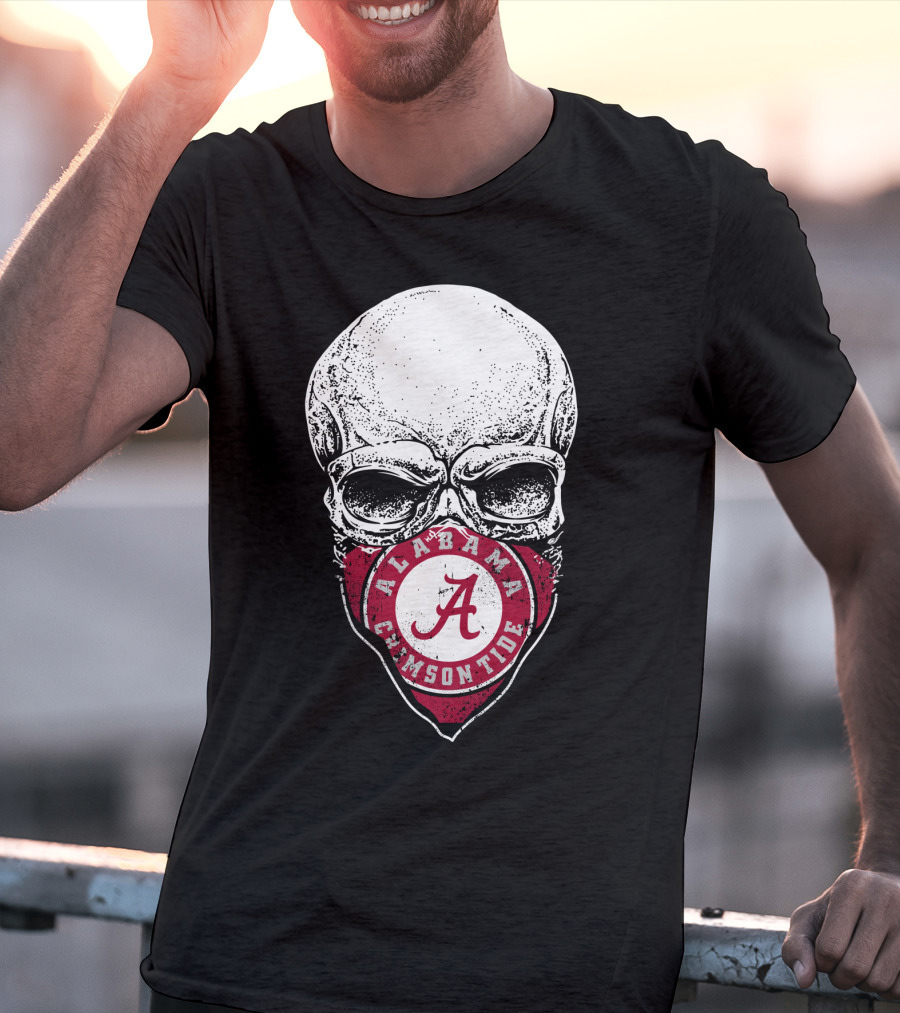Alabama Crimson Tide Skull Bandana A T-Shirt