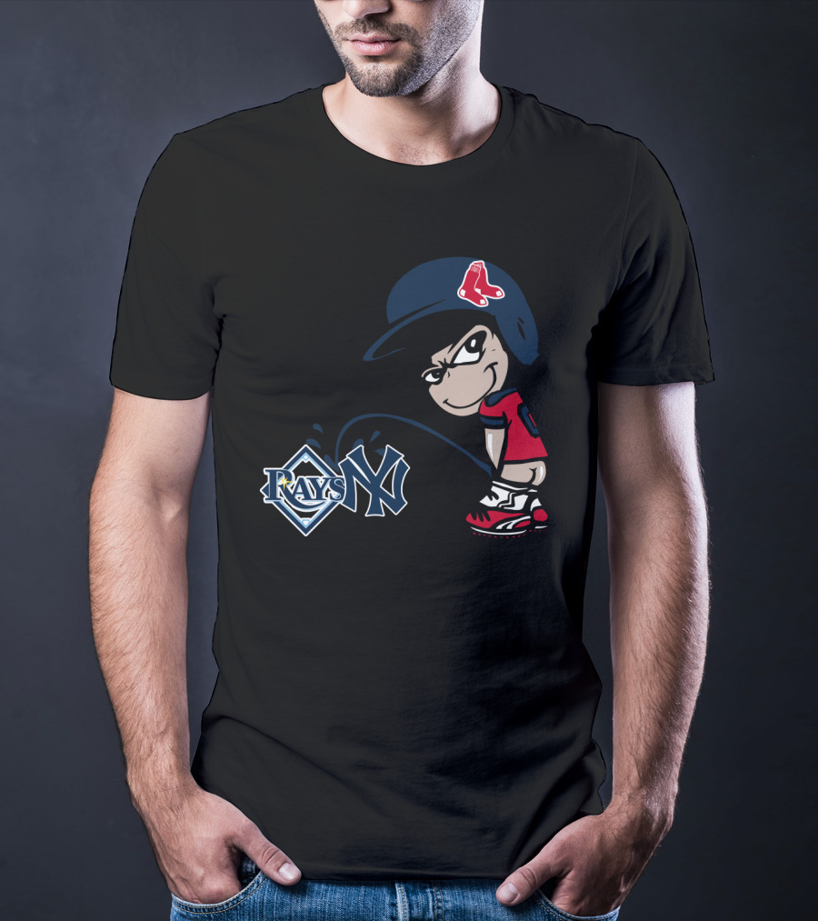 Boston Red Sox Rivalry Parody Yankees Rays Iconic Logos T-Shirt