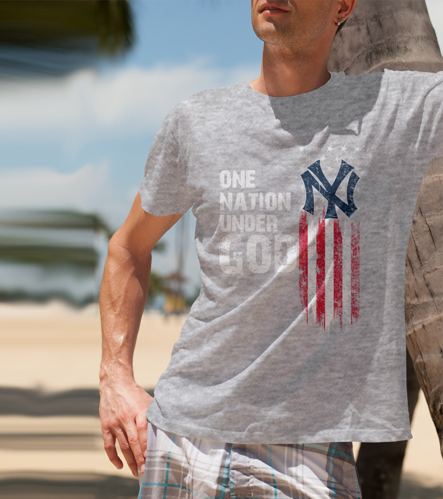 Ny Yankees One Nation Under God American Flag T-Shirt