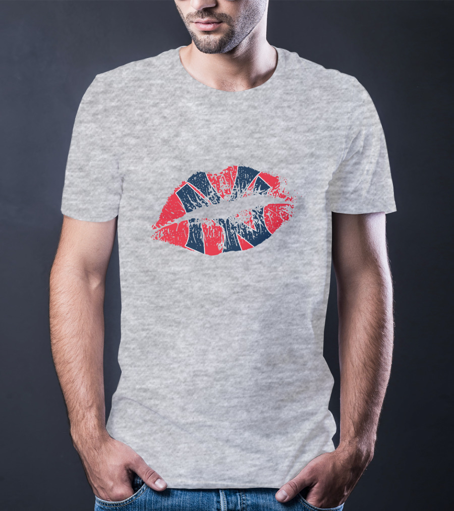 New York Yankees Lip Print Union Jack Flag Style T-Shirt