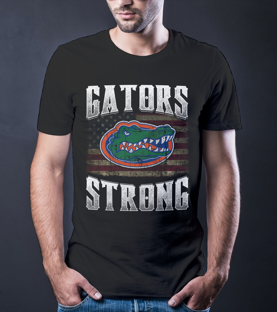 Gators Strong American Flag Florida Gators T-Shirt
