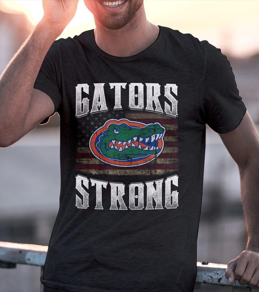 Gators Strong American Flag Florida Gators T-Shirt