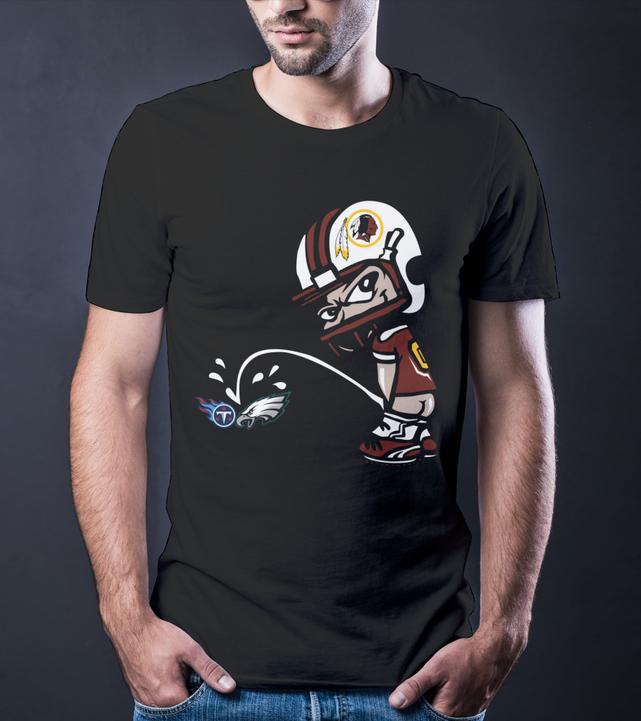 Washington Redskins Football Rivalry Titans Eagles Helmet T-Shirt