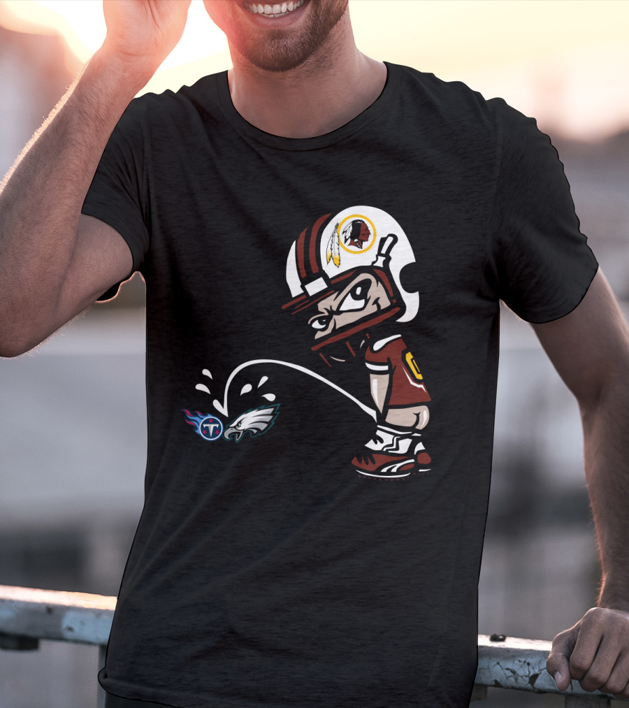 Washington Redskins Football Rivalry Titans Eagles Helmet T-Shirt