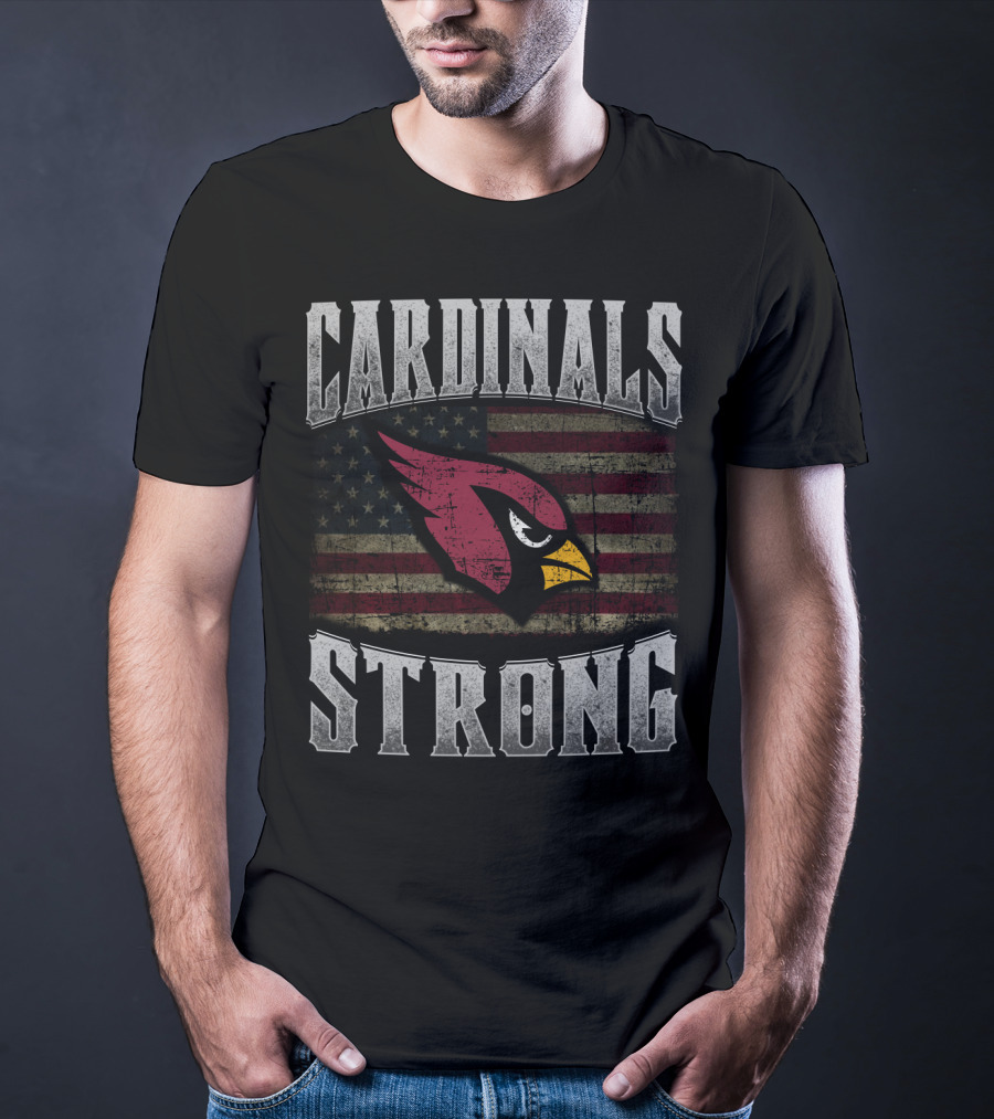 Cardinals Strong American Flag Fan Spirit T-Shirt
