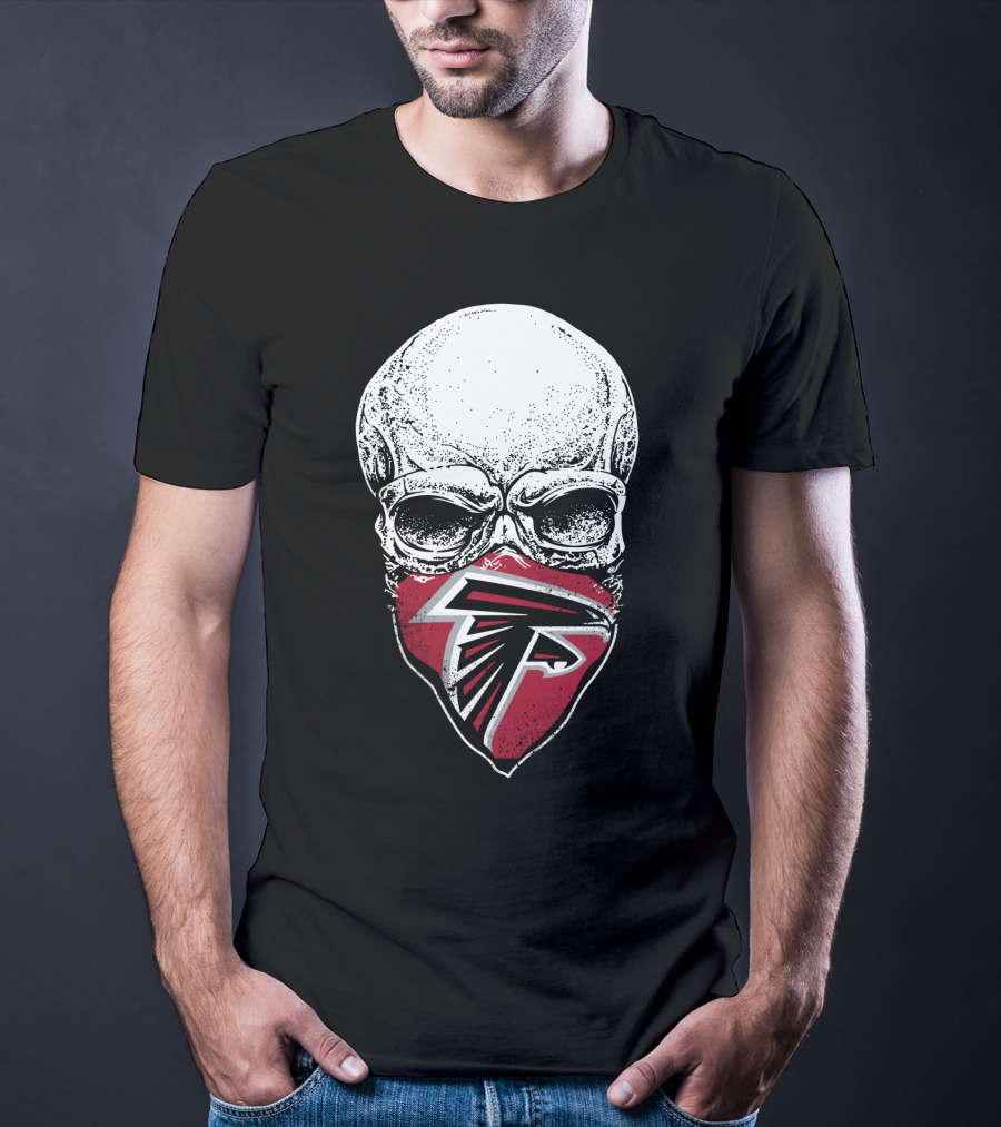 Atlanta Falcons Skull Bandana T-Shirt