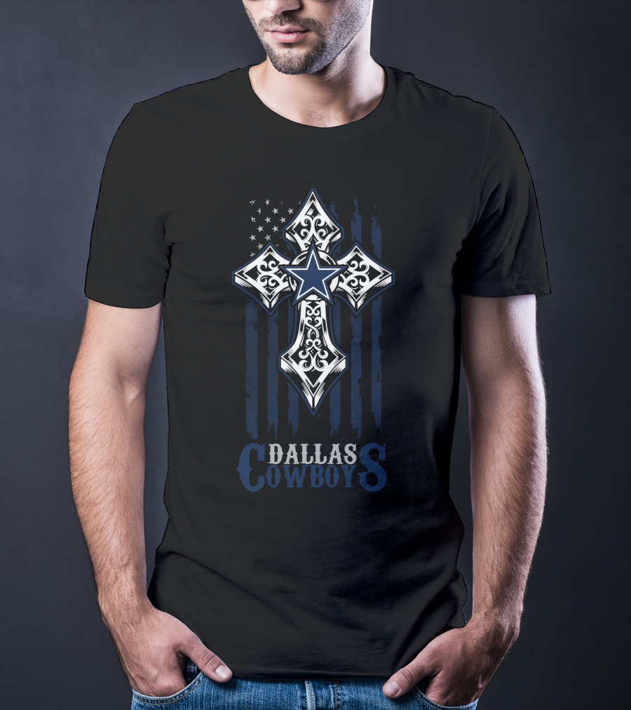 Dallas Cowboys Cross Star American Flag T-Shirt