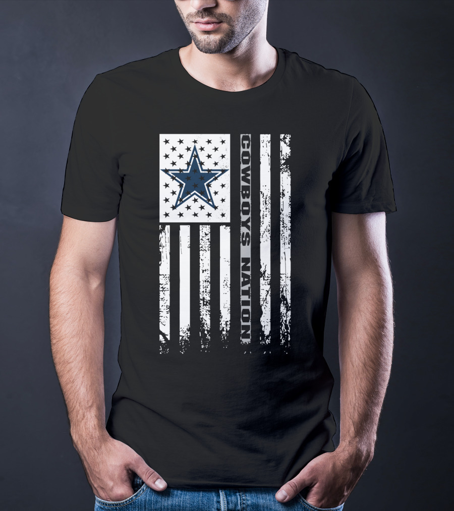Cowboys Nation Dallas Cowboys Fans Flag Star T-Shirt