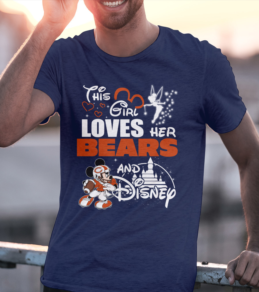 This Girl Loves Her Chicago Bears And Disney T-Shirt