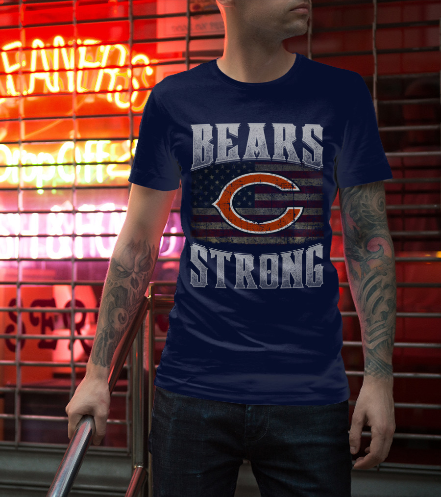 Bears Strong Chicago American Flag T-Shirt