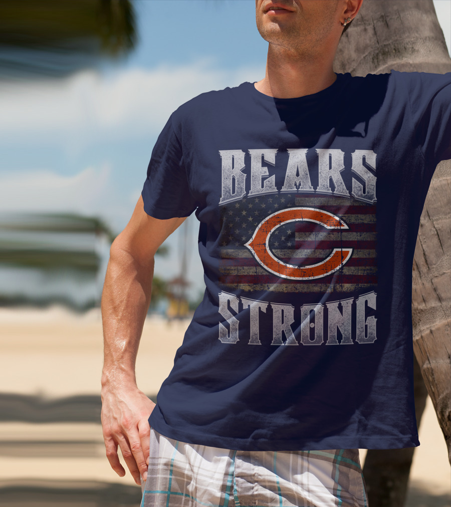 Bears Strong Chicago American Flag T-Shirt