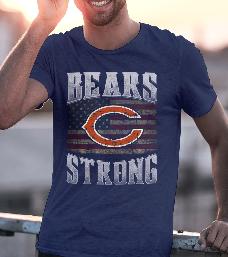 Bears Strong Chicago American Flag T-Shirt