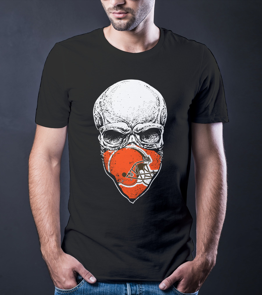 Cleveland Browns Skull Helmet Fan Gear T-Shirt
