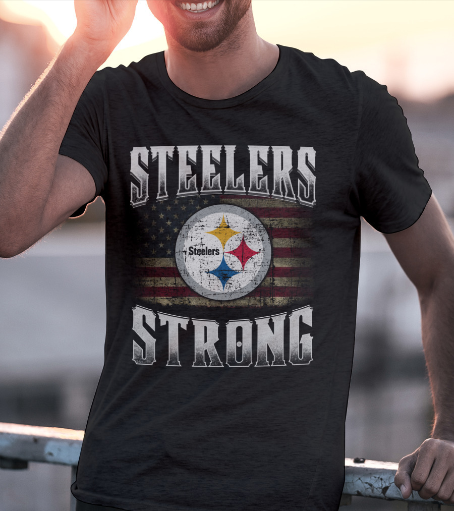 Steelers Strong Pittsburgh Steelers Usa Flag T-Shirt