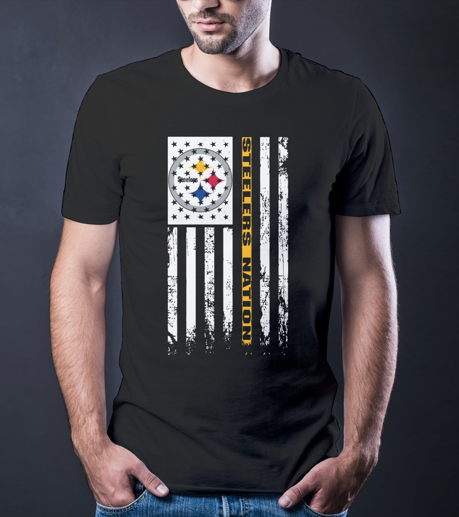 Steelers Nation Pittsburgh Steelers Logo Flag T-Shirt