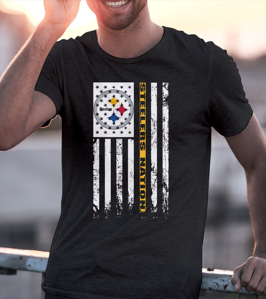 Steelers Nation Pittsburgh Steelers Logo Flag T-Shirt