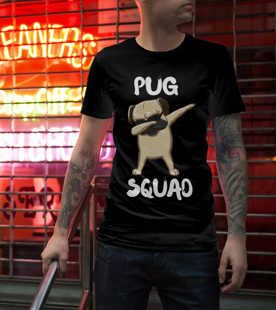 Pug Squad Dabbing Funny Pug T-Shirt