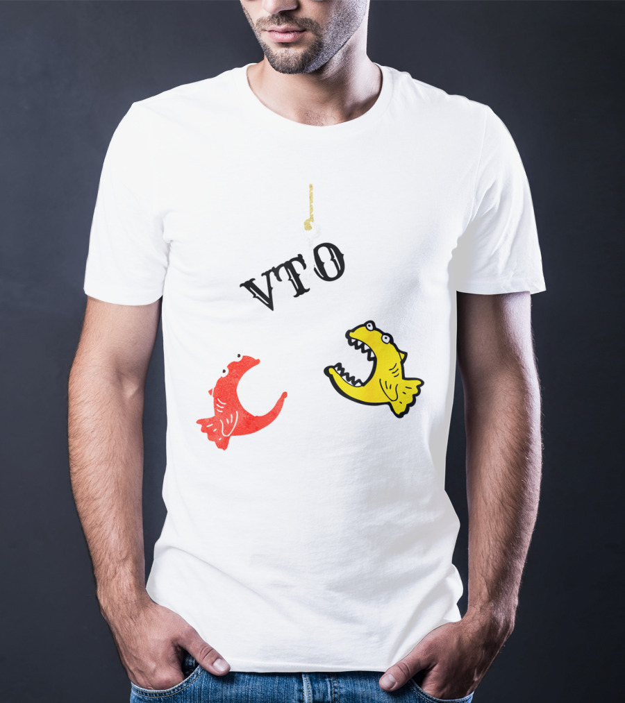 VTO Fishing Hook With Red And Yellow Fish T-Shirt